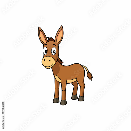 mule isolated on white, mule vector illustration, animal vector art, mule silhouette, pet vector icon, donkey cartoon line art, eps