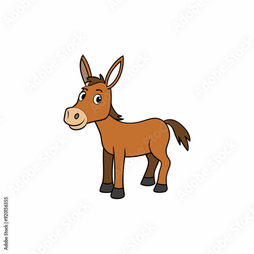 mule isolated on white, mule vector illustration, animal vector art, mule silhouette, pet vector icon, donkey cartoon line art, eps