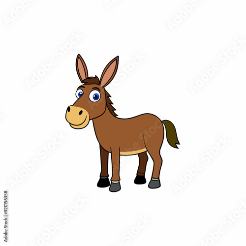 mule isolated on white, mule vector illustration, animal vector art, mule silhouette, pet vector icon, donkey cartoon line art, eps