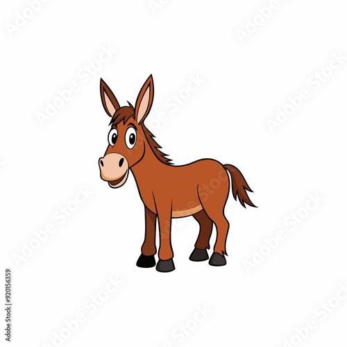 mule isolated on white, mule vector illustration, animal vector art, mule silhouette, pet vector icon, donkey cartoon line art, eps