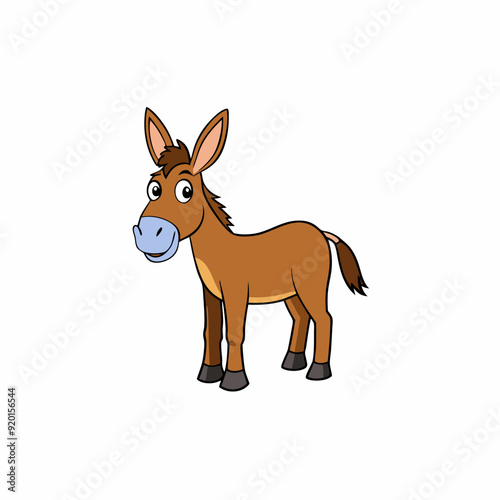 mule isolated on white, mule vector illustration, animal vector art, mule silhouette, pet vector icon, donkey cartoon line art, eps