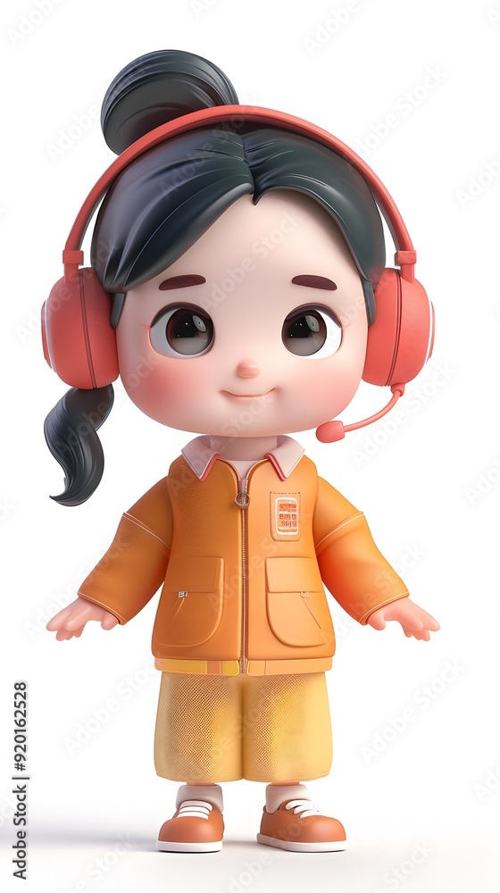 Professional 3D character model of a host holding a microphone, set against a white background. This engaging design captures the essence of broadcasting and presentation, making it ideal for projects Professional 3D character model of a host holding a microphone, set against a white background. This engaging design captures the essence of broadcasting and presentation, making it ideal for projects