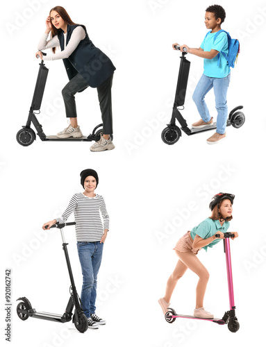 Set of people with electric...
