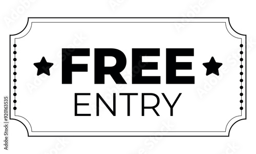 Free entry ticket. Vintage ticket. Free ticket. Vector illustration