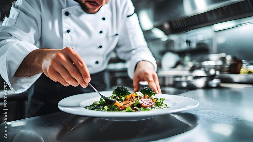 chef preparing salad chef preparing salad