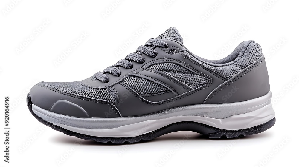 Gray Athletic Sneaker on a White Background Gray Athletic Sneaker on a White Background