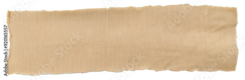 PNG Textured brown paper strip with ribbed surface, cut out photo