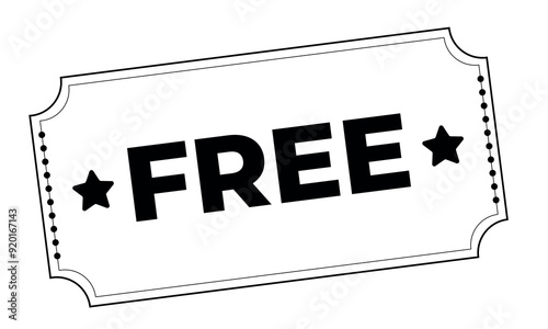 Free entry ticket. Vintage ticket. Free ticket. Vector illustration	