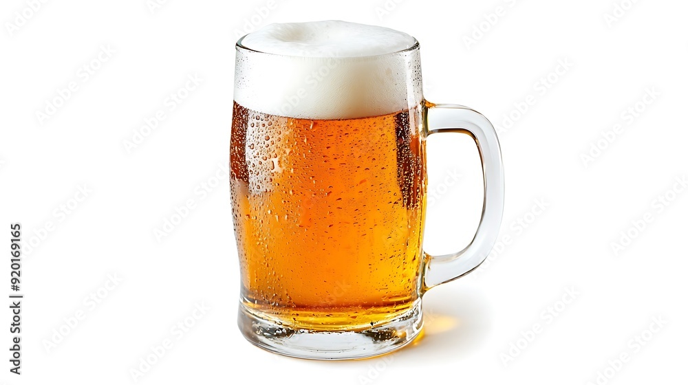 Glass of Cold Beer with Frothy Head