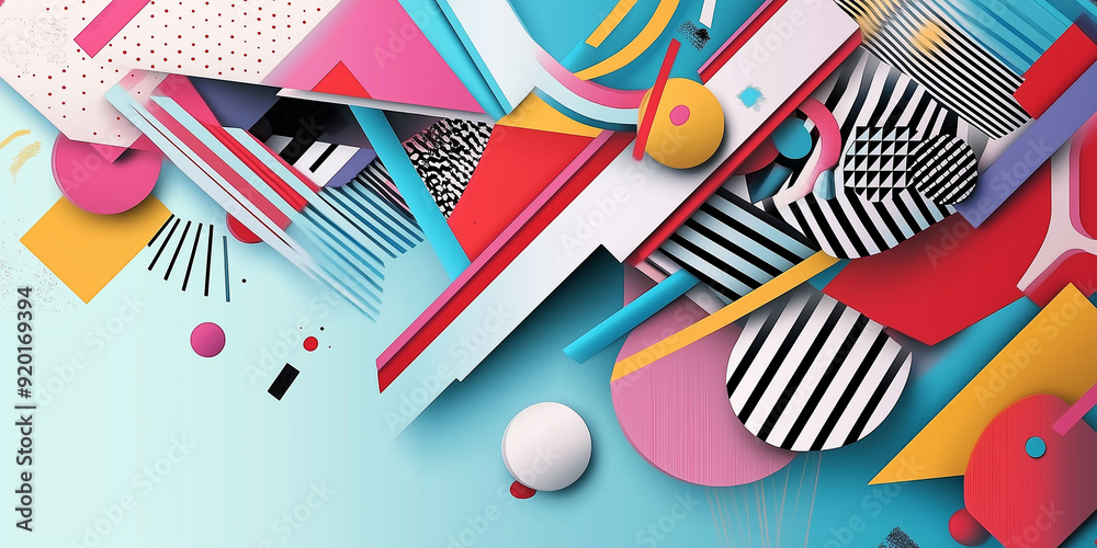 Obraz premium Abstract composition featuring geometric shapes creating dynamic and modern design