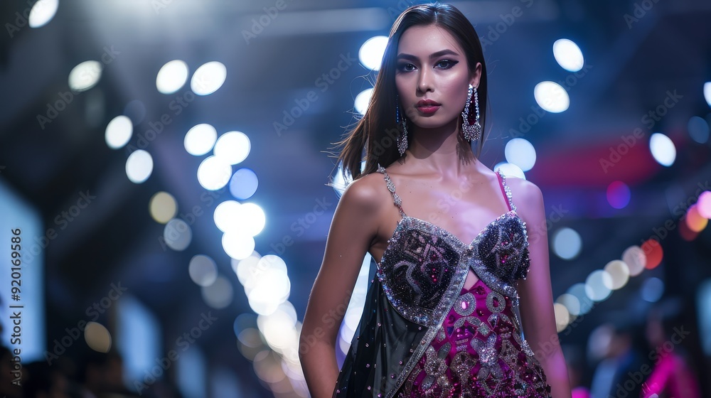 Dive into the world of high fashion with a glimpse of a glamorous runway show.