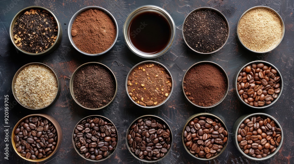 Assortment of Coffee and Tea Ingredients Assortment of Coffee and Tea Ingredients