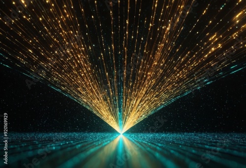 dark room with light beam in the middle