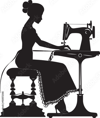 Person Sewing icon clean simple silhouette