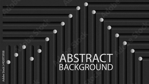 Black Background with Vertical and Horizontal Groove Lines. Grainy Surface. White Small Circles in Groove.