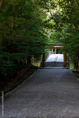 Torii gate of the Kotaijingu (Naiku), Ise shrine. photo