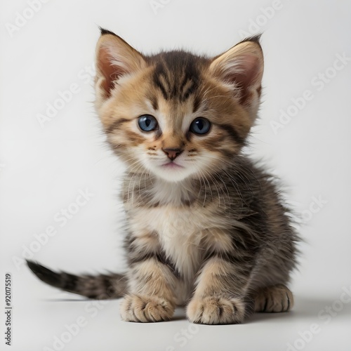 Kitten on white background 