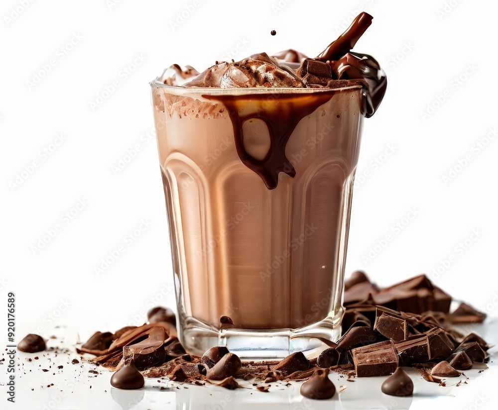 glass filled with chocolate and chocolate glass filled with chocolate and chocolate