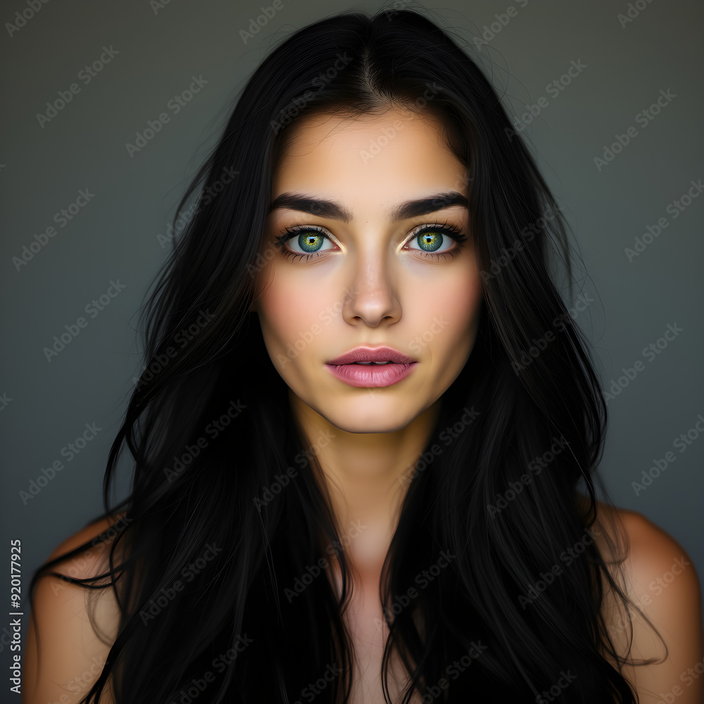 Fototapeta premium Una muy bella mujer de ojos verdes y piel muy clara