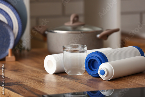 Glass of water with filters...