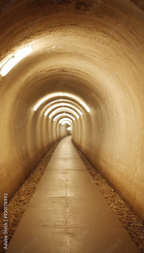 long tunnel with long walkway going through it long tunnel with long walkway going through it