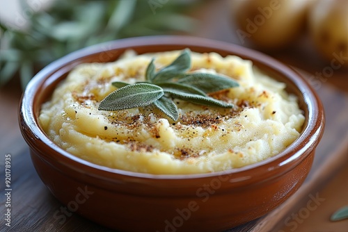 Comfort Food. Indulgent homemade potato mash photo