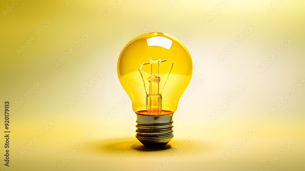 Idea light bulb on a vivid yellow background, light bulb on yellow background Idea light bulb on a vivid yellow background, light bulb on yellow background