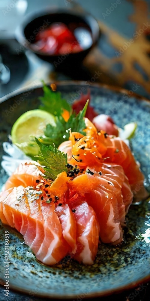 plate salmon and cuce on table plate salmon and cuce on table