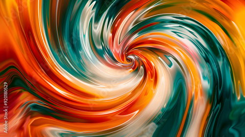 Wallpaper Mural A colorful swirl of paint with a blue center. The colors are bright and vibrant, creating a sense of energy and movement. The swirl seems to be in motion Torontodigital.ca