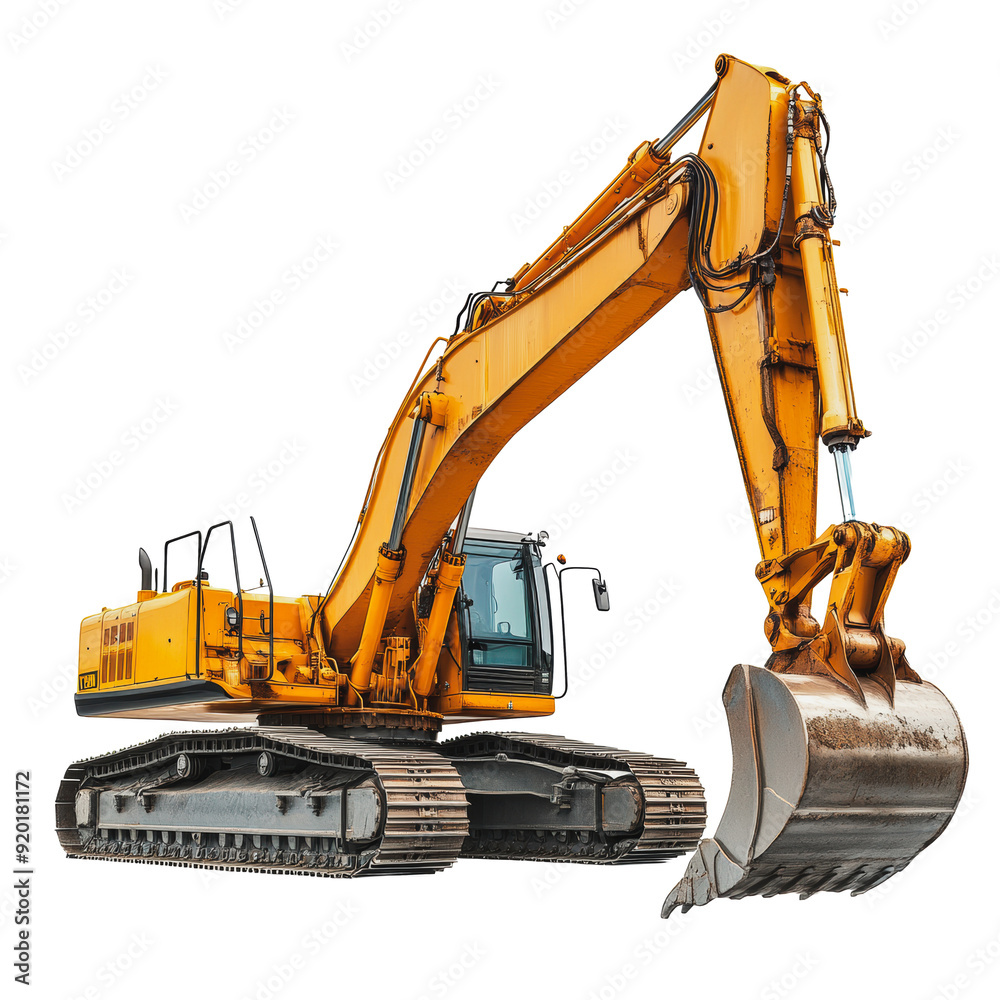 PNG Large excavator working at a construction site PNG Large excavator working at a construction site