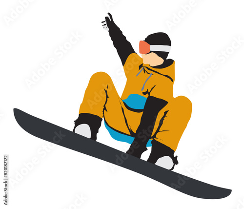 snow boarding boarder snowboard full isolated