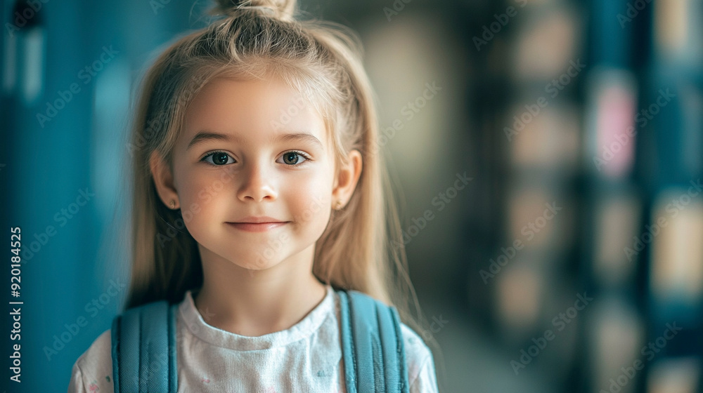 Portrait of young girl student attending school Portrait of young girl student attending school