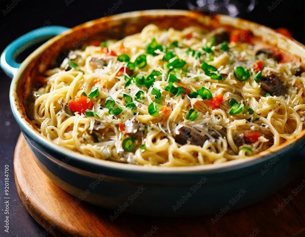 bowl pasta with mushrooms and peppers bowl pasta with mushrooms and peppers