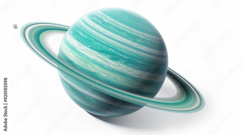 3D Render of a Blue and Green Planet with Rings 3D Render of a Blue and Green Planet with Rings