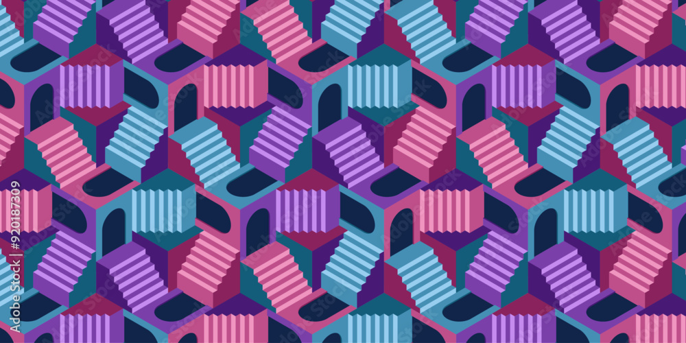 ISOMETRIC ILLUSION STAIRS ISOMETRIC ILLUSION STAIRS