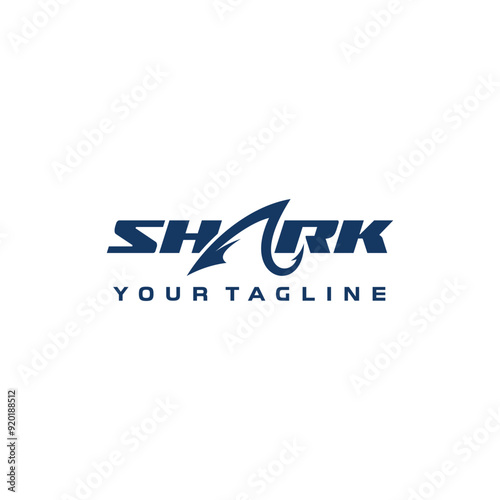 shark letter text vector logo
