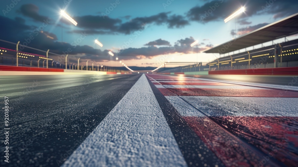 Obraz premium Race Track At Sunset