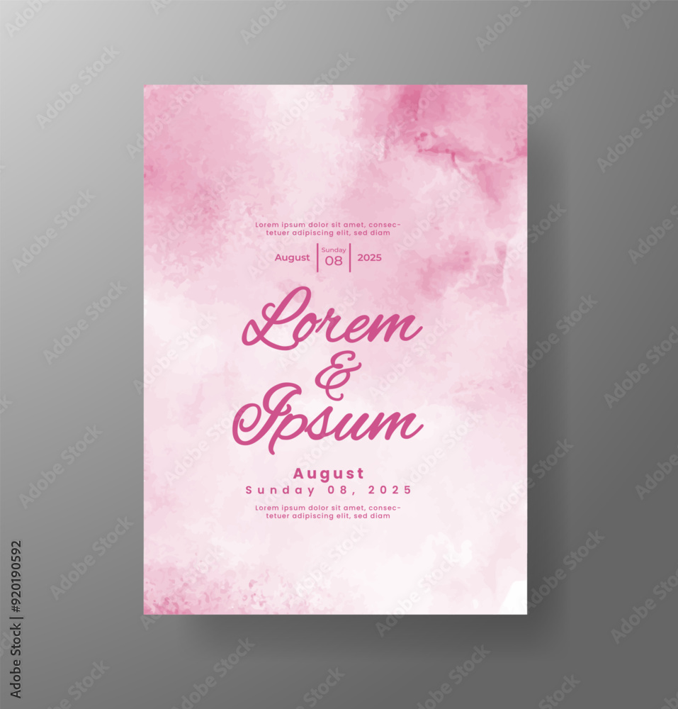 Wedding invitation with Abstract splashed watercolor background Wedding invitation with Abstract splashed watercolor background