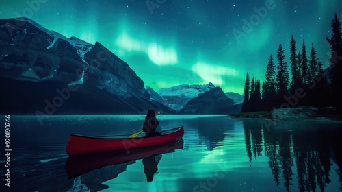 Canoeing under the Northern Lights