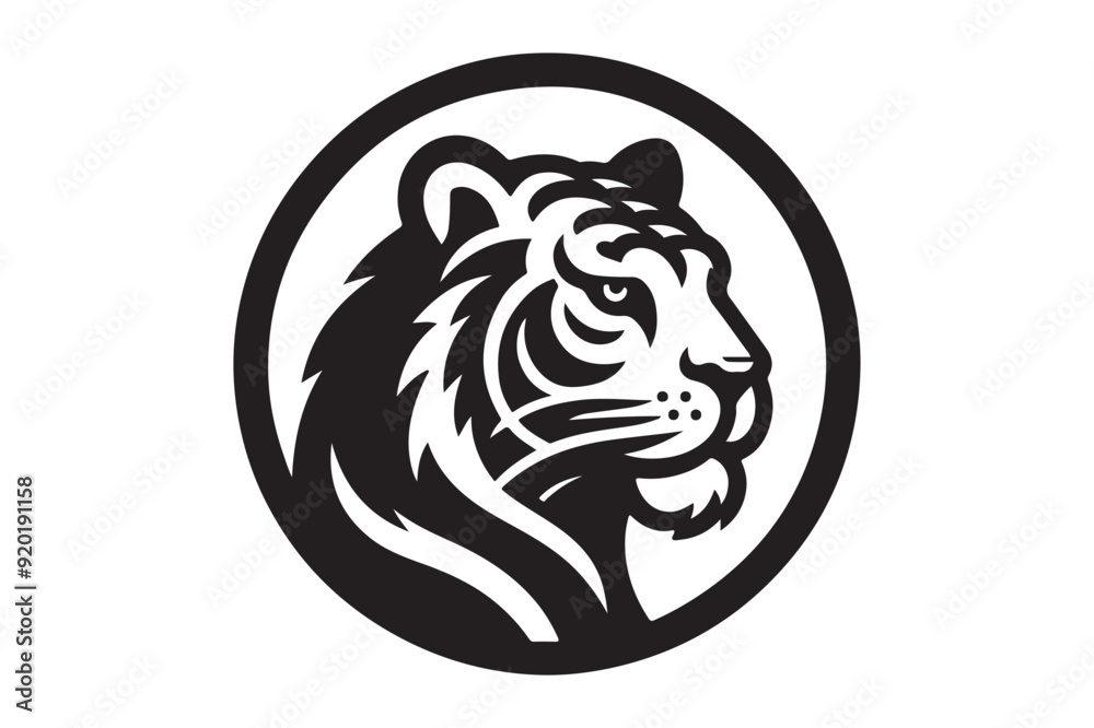 Tiger head silhouette vector illustration EPS Tiger head silhouette vector illustration EPS