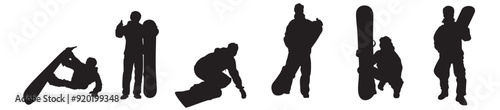 snow boarder snowboarding silhouette