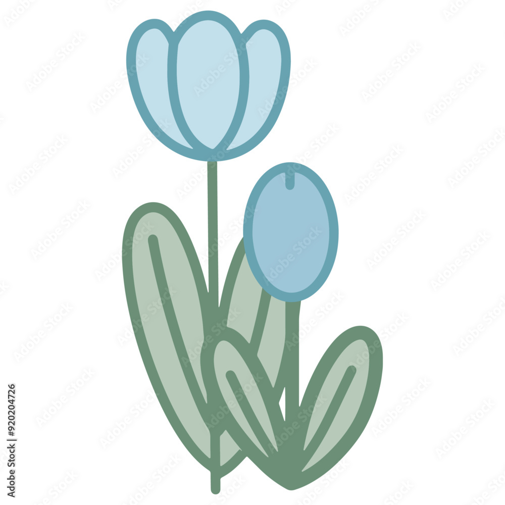 Adorable vector illustrations of tulip flowers in pastel colors cute design Adorable vector illustrations of tulip flowers in pastel colors cute design