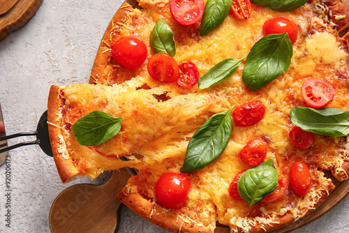 Freshly baked homemade pizz...