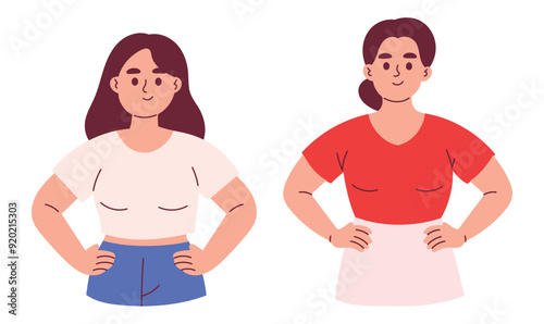 Confident Woman with His Hands on Hips