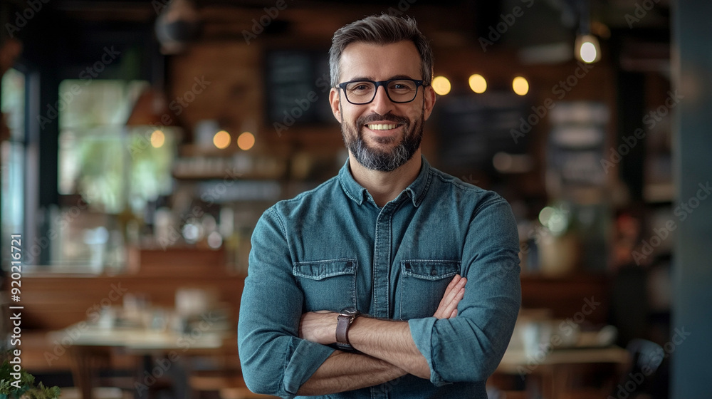 Successful small business owner standing with crossed arms Successful small business owner standing with crossed arms