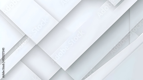 A modern abstract design featuring layered white shapes and textures.