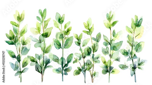 Wallpaper Mural A watercolor illustration of thyme sprigs Torontodigital.ca