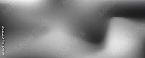 Black silver grainy noise grungy texture color gradient rough abstract background shine bright light and glow, template empty space.