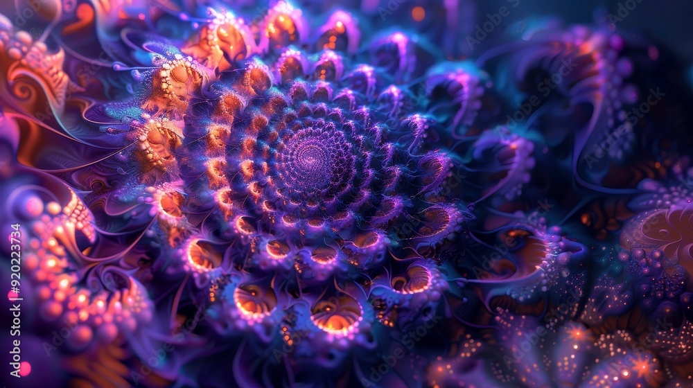 Intricate spiral design featuring vibrant purple hues and shimmering details, perfect for backgrounds or abstract art projects. Intricate spiral design featuring vibrant purple hues and shimmering details, perfect for backgrounds or abstract art projects.