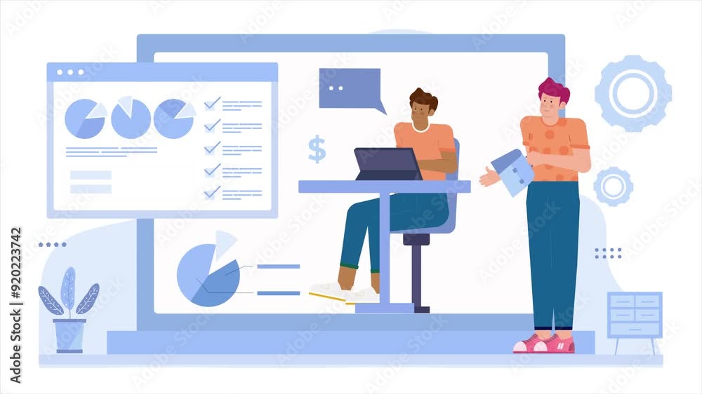 recruitment presentation illustration business job vacancy concept animated video